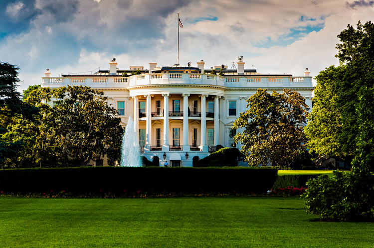 The White House on a beautiful summer day, Washington, DC.